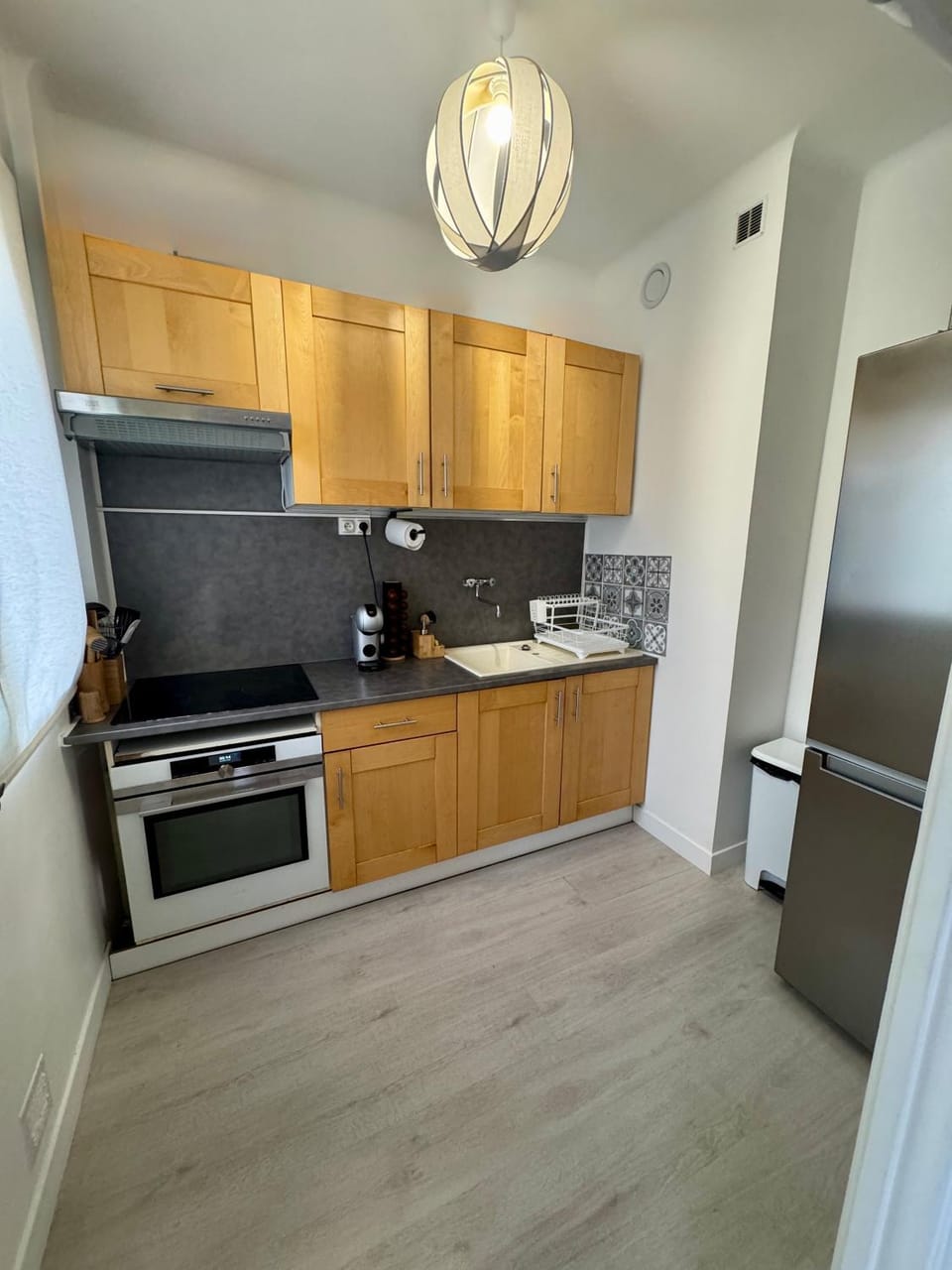 Kitchen or kitchenette, oven, stove