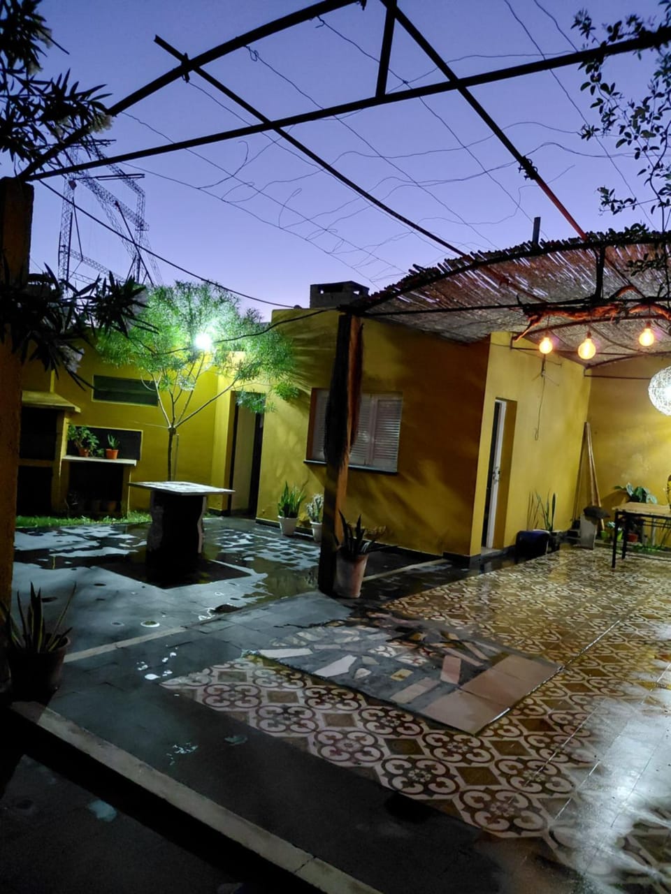 Property building, Patio, Night