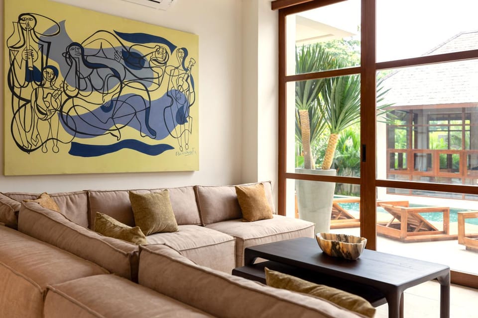 Living room, Seating area, Pool view, Swimming pool
