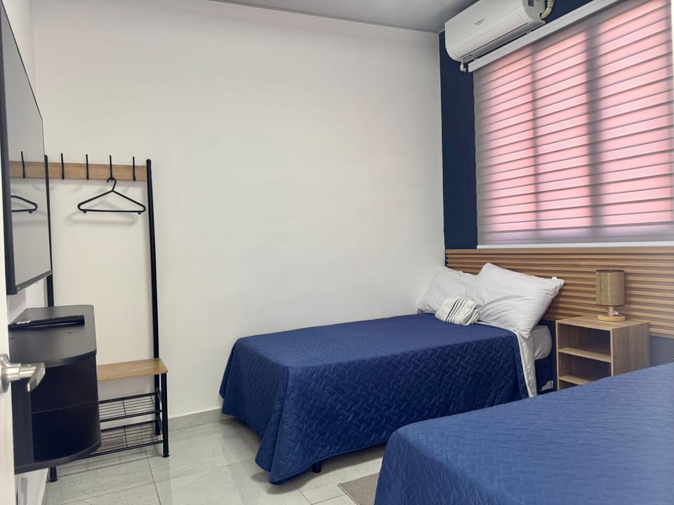 Bed, Photo of the whole room, Bedroom, air conditioner