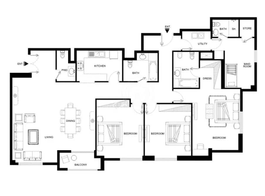 Free housekeeping visits during your stay - StayShort - Modern 4 Bed Apartment in JBR that Sleeps 8 Apartment in Dubai