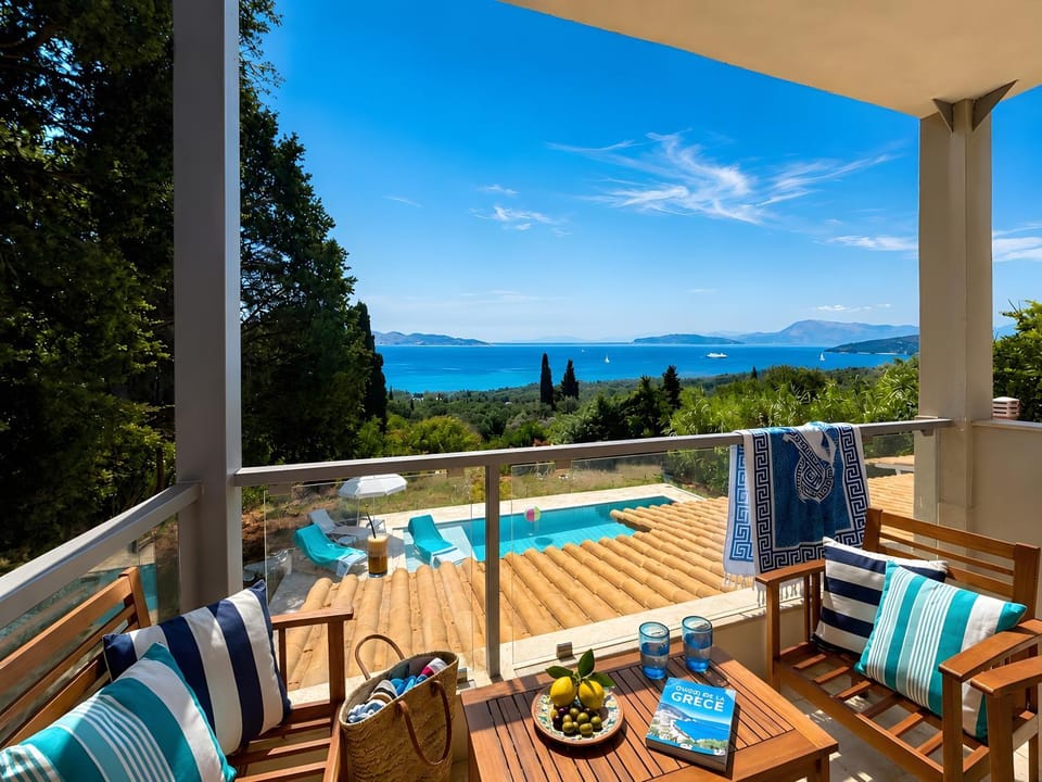 Property building, Living room, Swimming pool