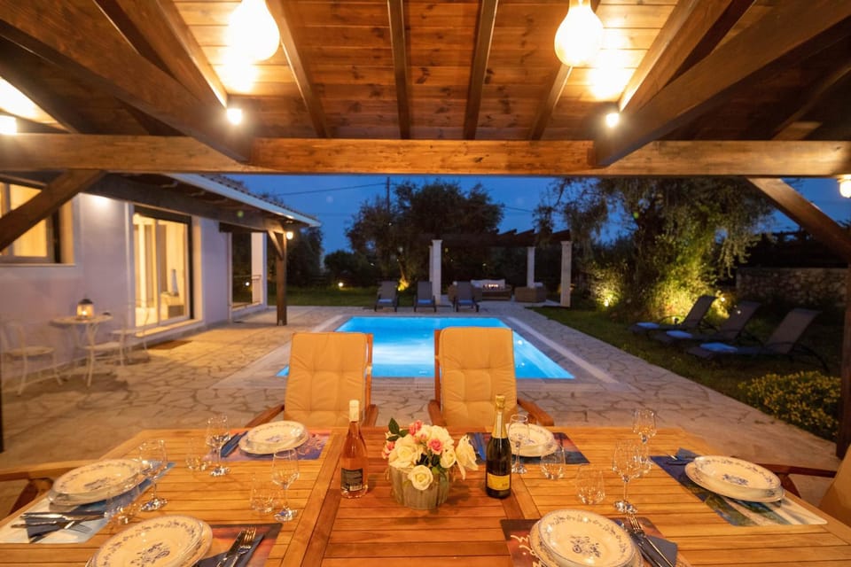 Property building, Living room, Swimming pool