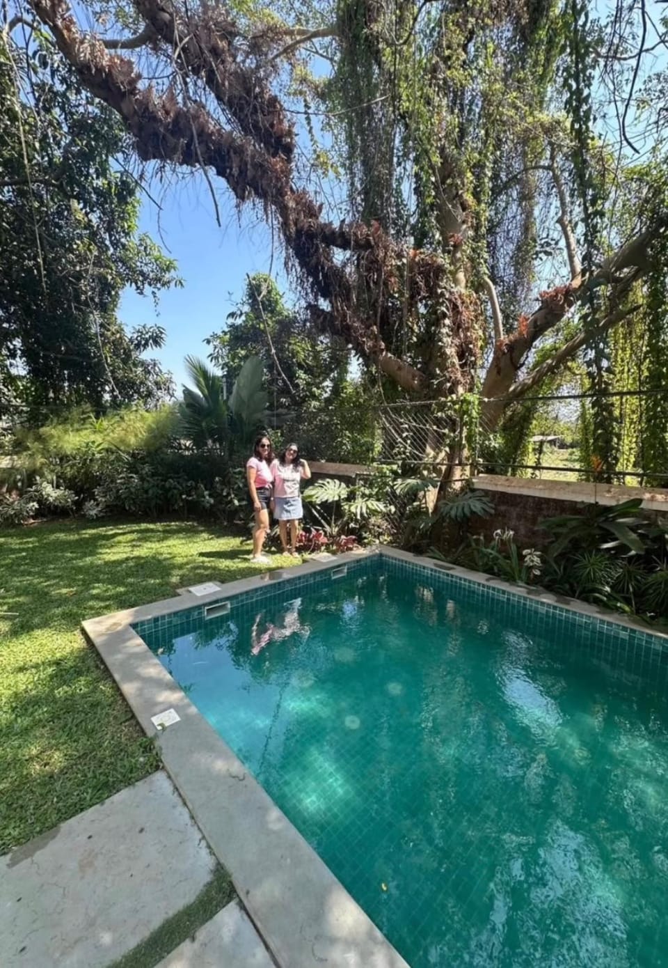 Natural landscape, Garden, Garden view, Pool view, Swimming pool, group of guests