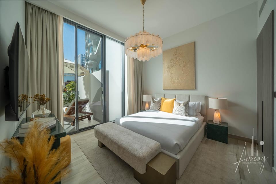 1BR Sunlit Modern Retreat with Private Sunbeds Apartment in Dubai