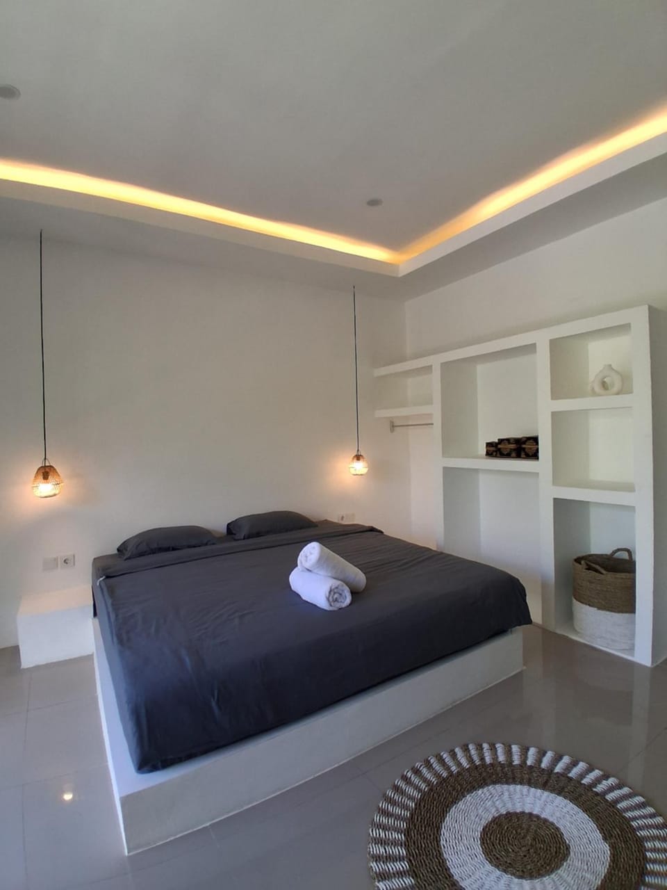 Bed, Photo of the whole room, Bedroom, towels, wardrobe