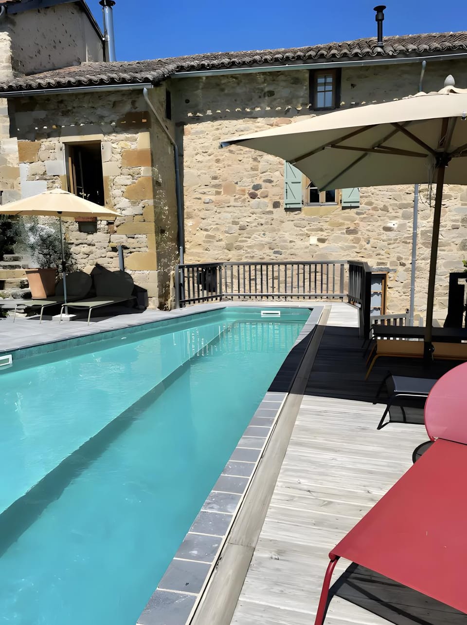 Property building, Living room, Swimming pool