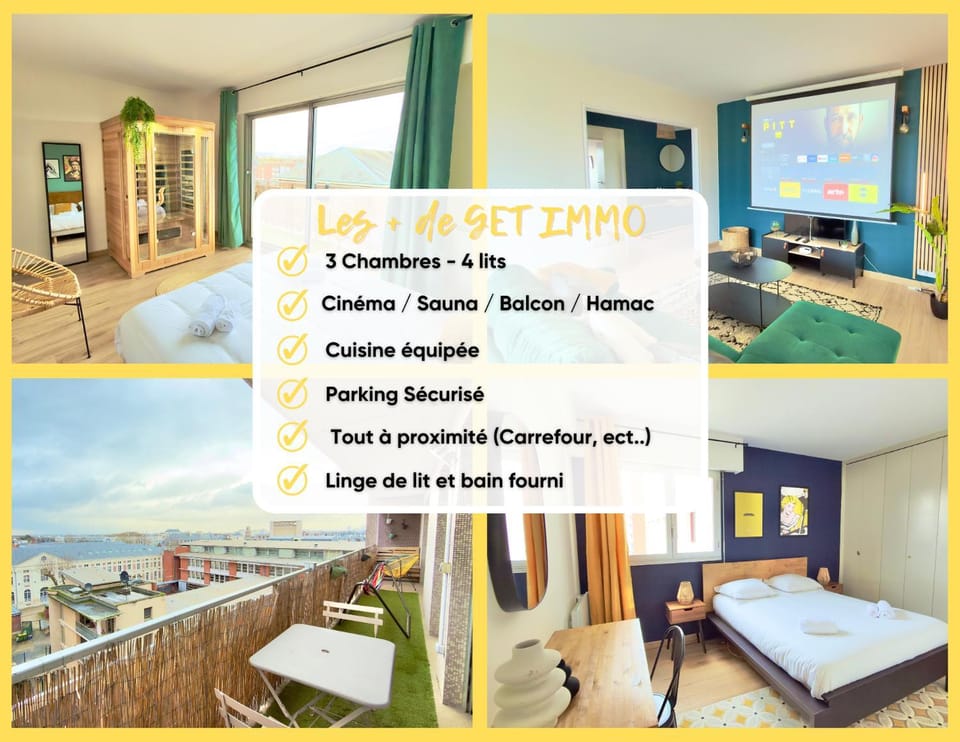 Vue Toits d Amiens Sauna & Cinéma Balcon Parking Apartment in Amiens