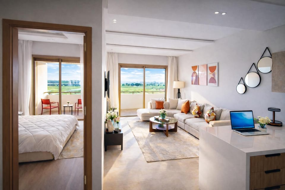 Bed, Living room, Photo of the whole room, Seating area, Bedroom