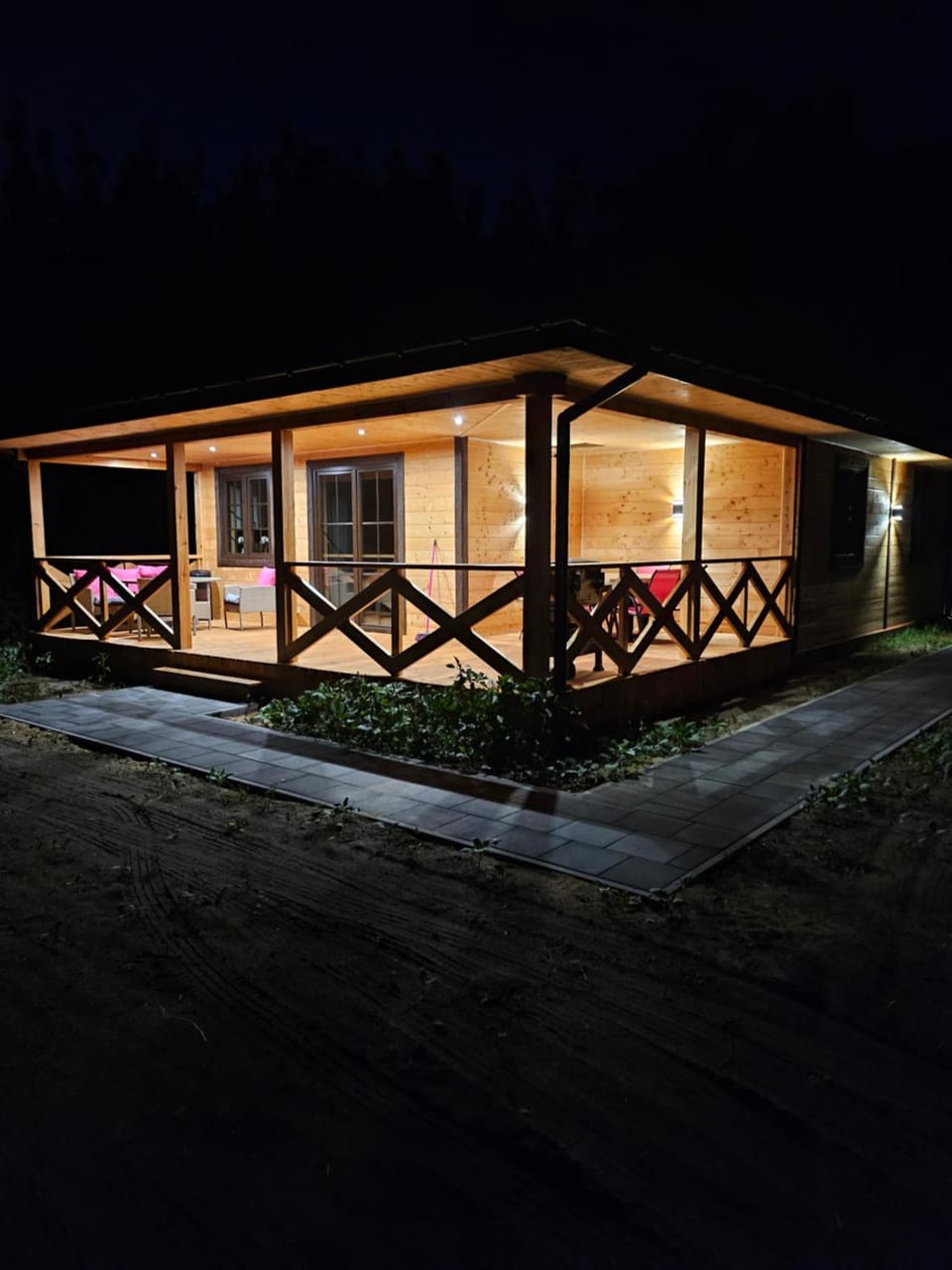 Property building, Patio, Night