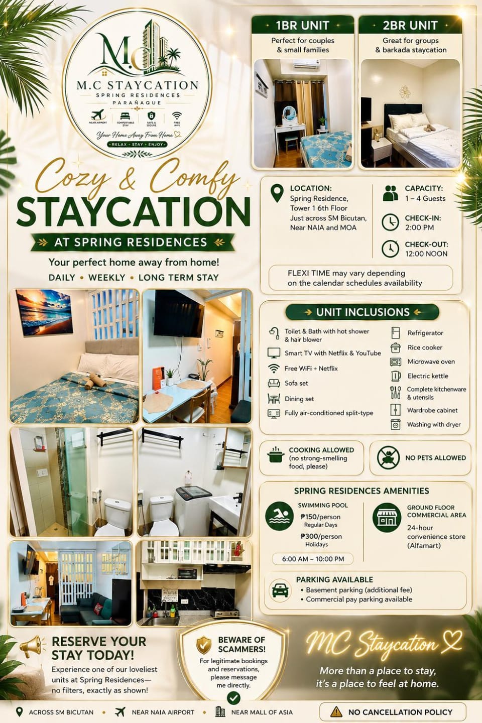 MC Staycation at Spring Residences Near Airport Apartment in Paranaque
