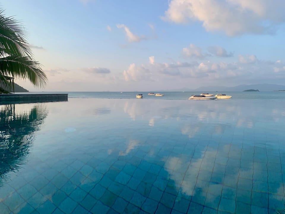 Swimming pool, Sunset