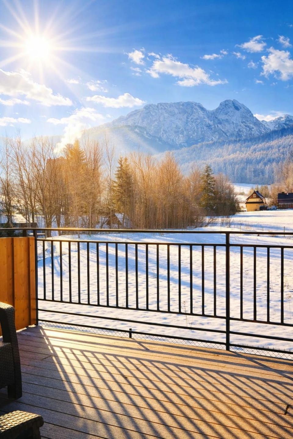 Property building, Day, Natural landscape, Winter, Garden view, Mountain view, Mountain view