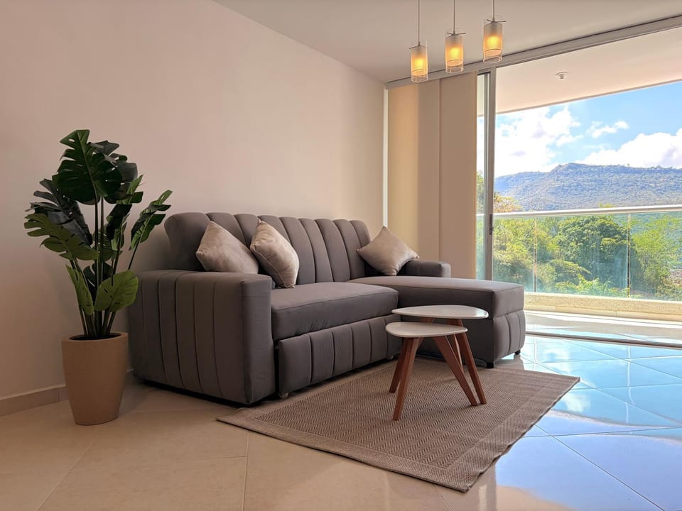 Natural landscape, Living room, Mountain view, Pool view