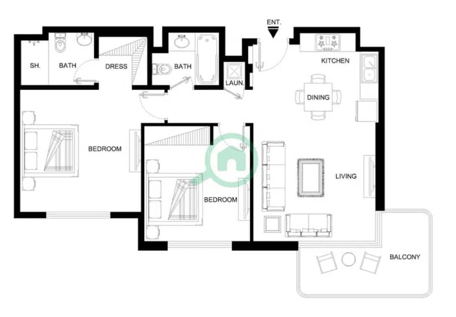 StayShort - Elegant 2BR Residence in the New The Diplomat Apartment in Dubai