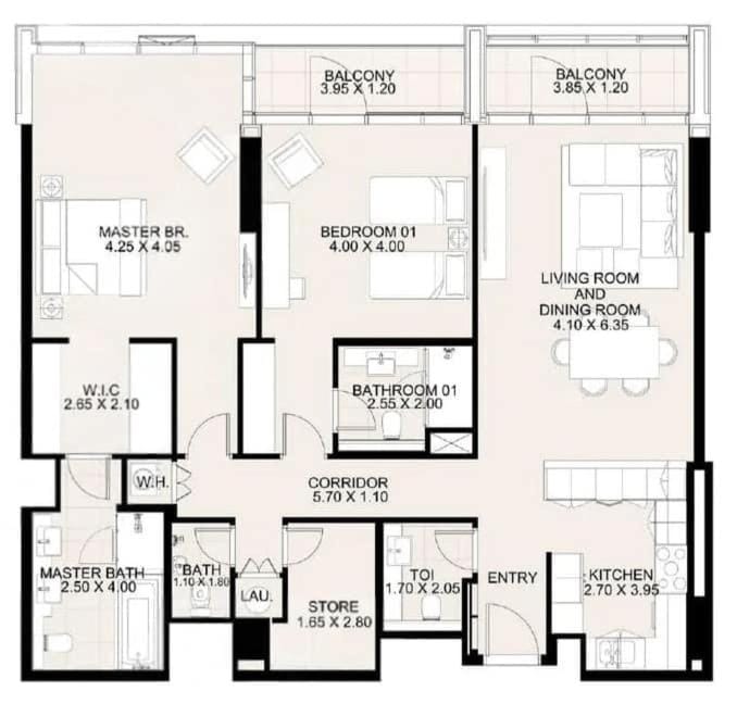 Free housekeeping visits during your stay - StayShort - Waterfront Living with a Spacious Layout Sleeps 5 Apartment in Dubai