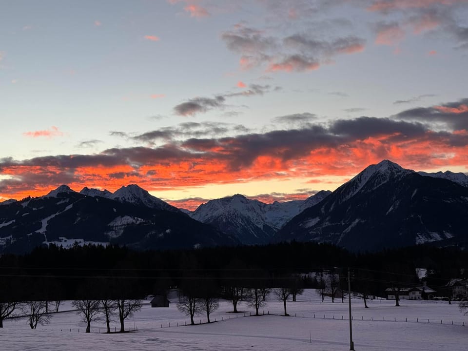 Mountain view, Sunset