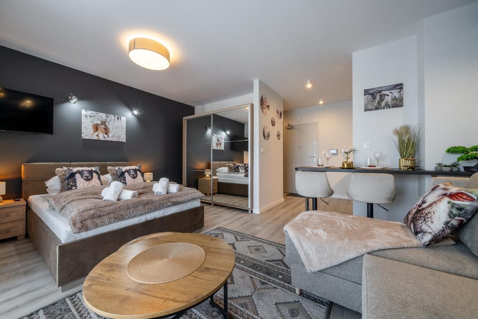 TV and multimedia, Kitchen or kitchenette, Living room, Dining area, Bedroom