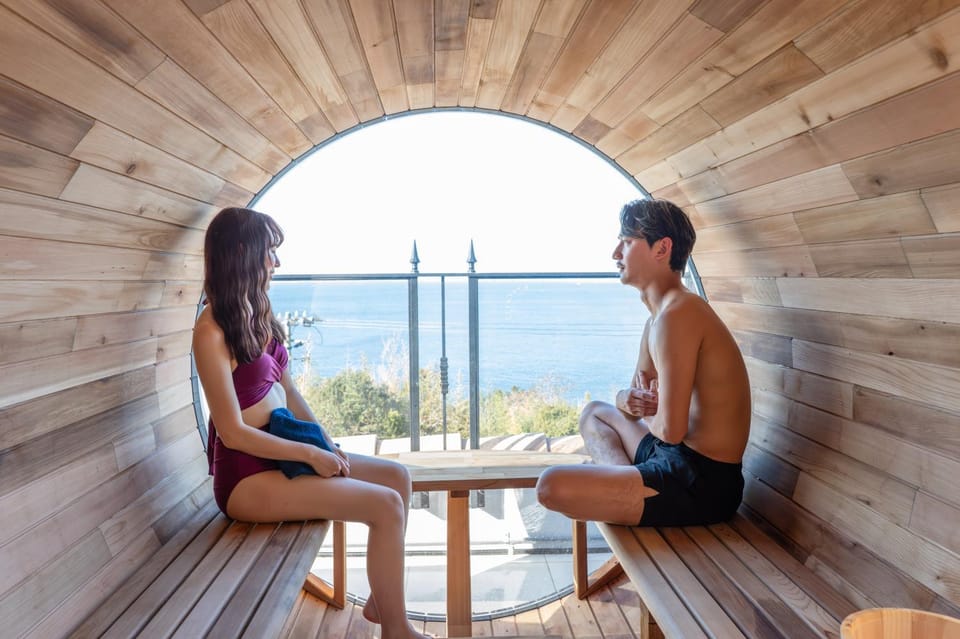 Day, Natural landscape, Sauna, View (from property/room), Balcony/Terrace, Guests, Sea view, group of guests