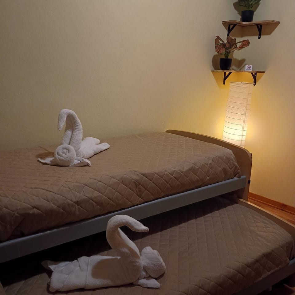 Bed, Photo of the whole room, Bedroom, towels