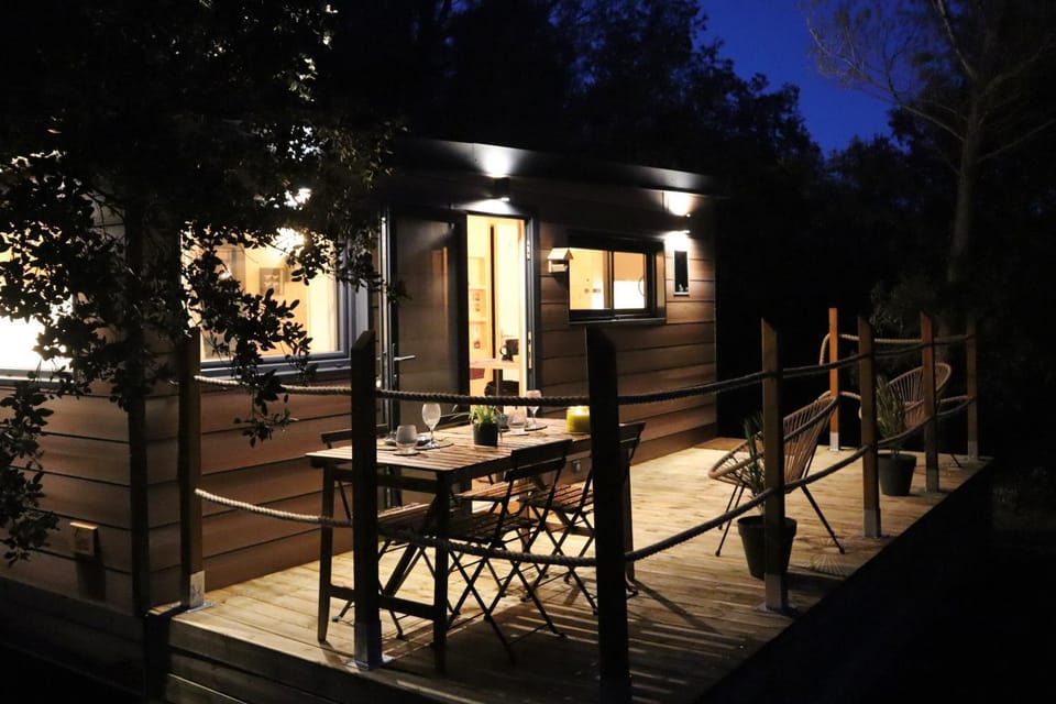 Property building, Patio, Night, View (from property/room), Balcony/Terrace, Dining area