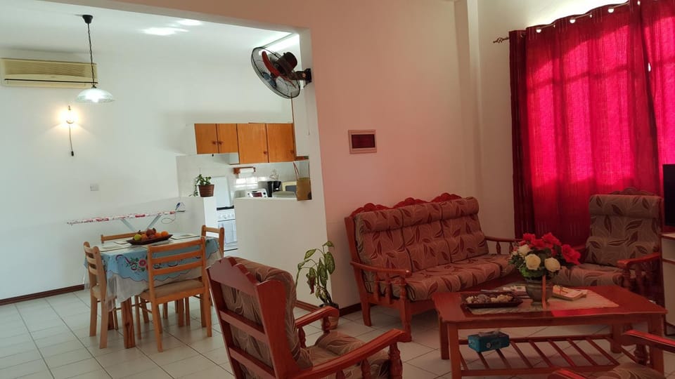 Kitchen or kitchenette, Living room, Seating area, Dining area, oven, stove, air conditioner