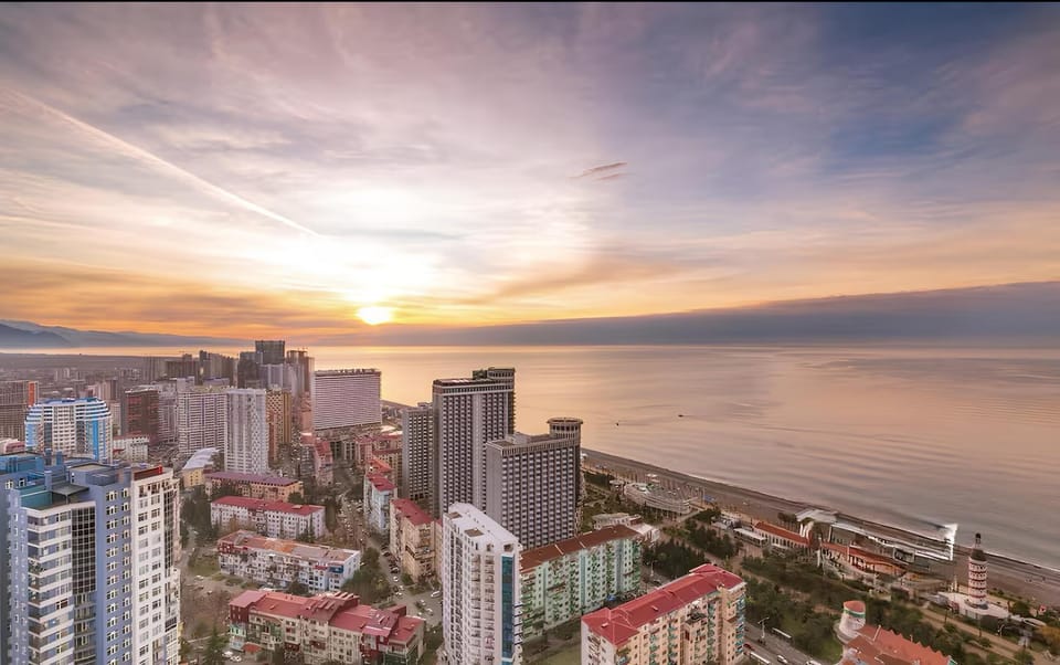 Nearby landmark, Day, Natural landscape, Bird's eye view, City view, Sea view, Sunrise, Sunset