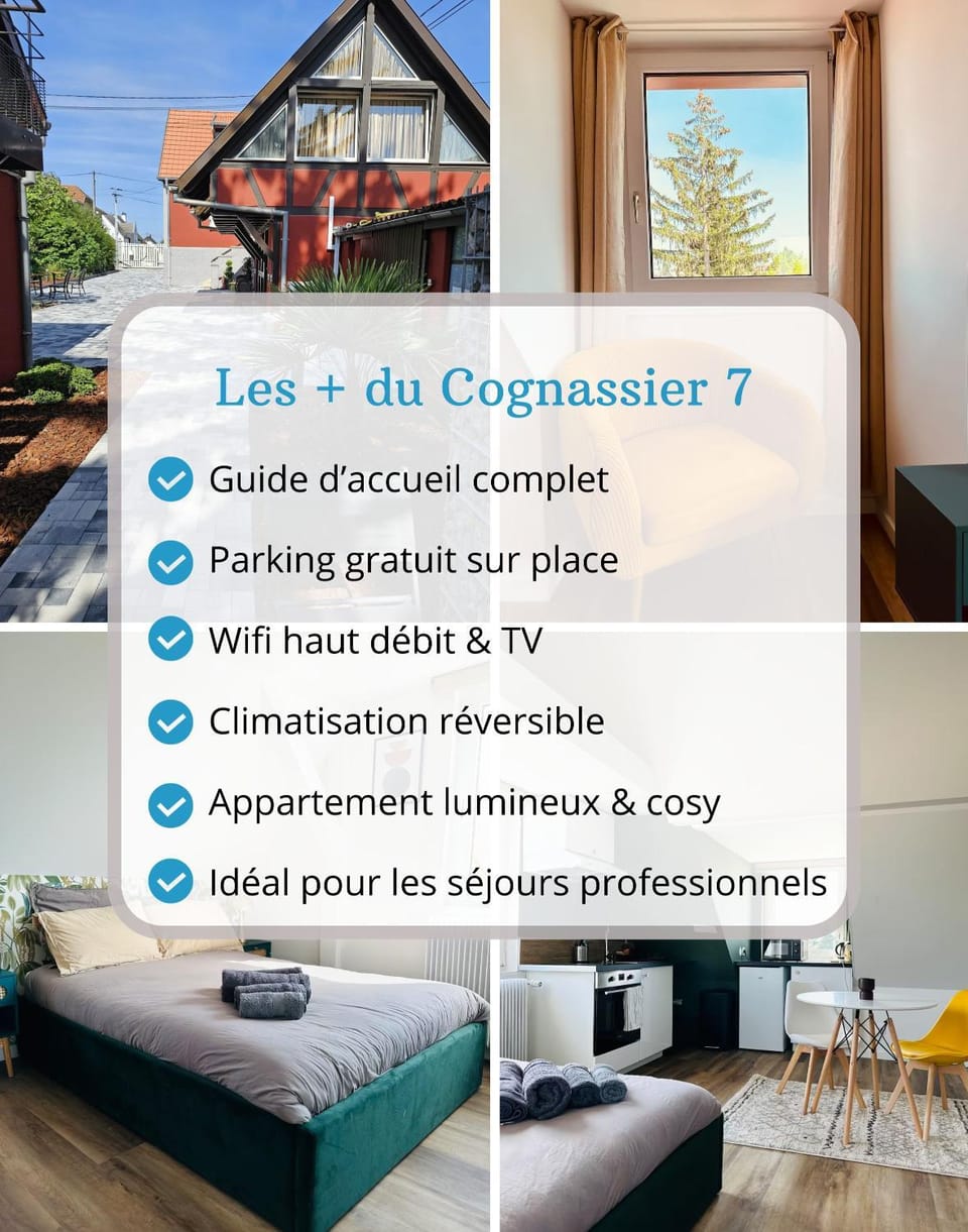 Les Cognassiers - Studio Cosy & Climatisation - Parking Gratuit Apartment in Illkirch-Graffenstaden