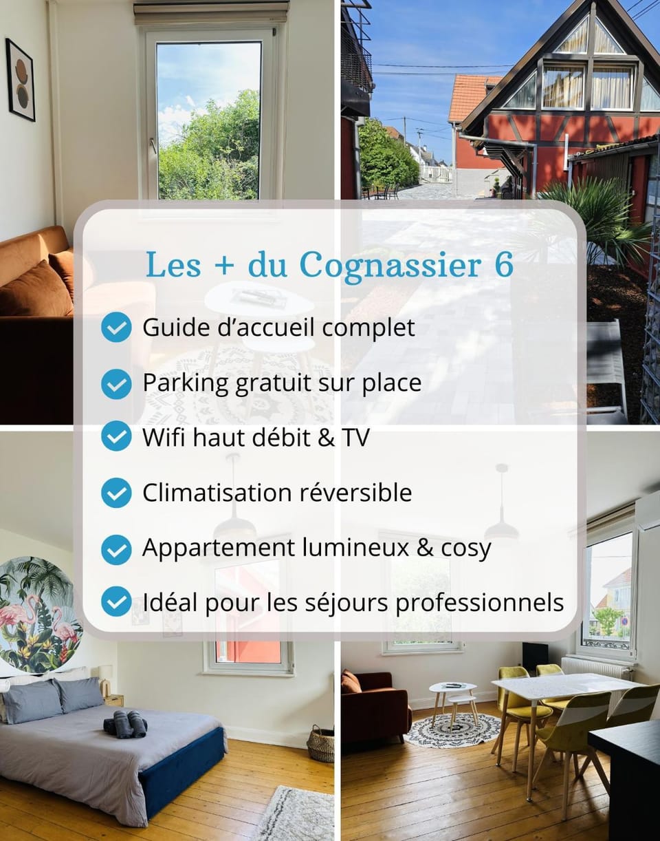 Les Cognassiers - Studio Cosy & Climatisation - Parking Gratuit Apartment in Illkirch-Graffenstaden