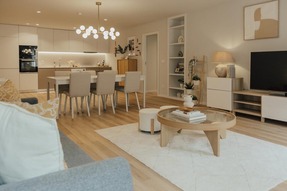 Kitchen or kitchenette, Living room, Dining area