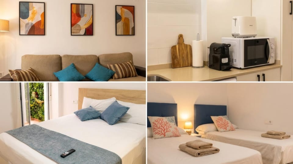 Bed, Kitchen or kitchenette, towels