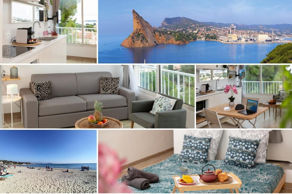 Day, Natural landscape, View (from property/room), Living room, Seating area, Dining area, Beach, Food, Mountain view, Sea view