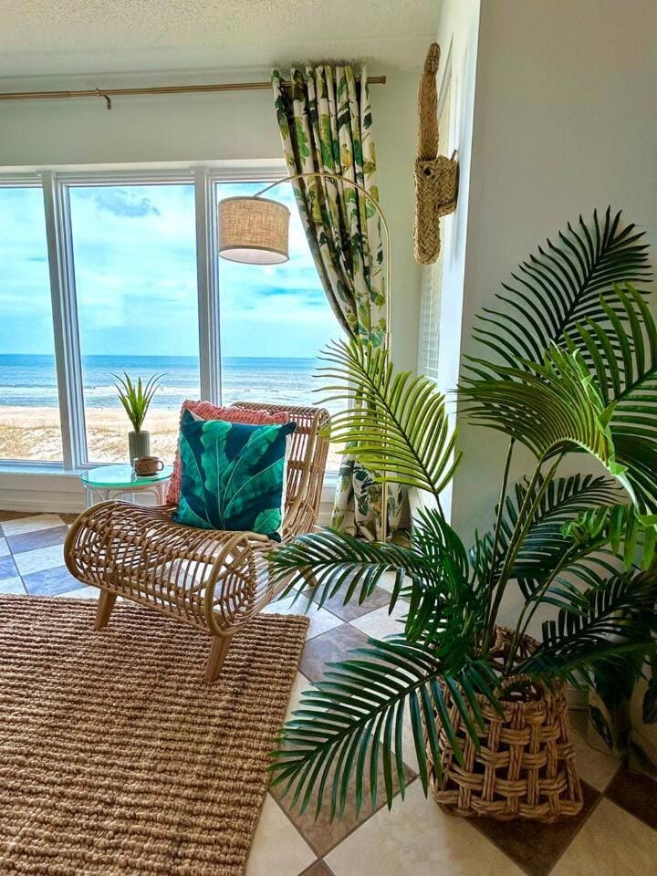 Natural landscape, Living room, Seating area, Sea view