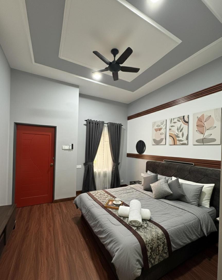 Bed, Photo of the whole room, Bedroom, air conditioner