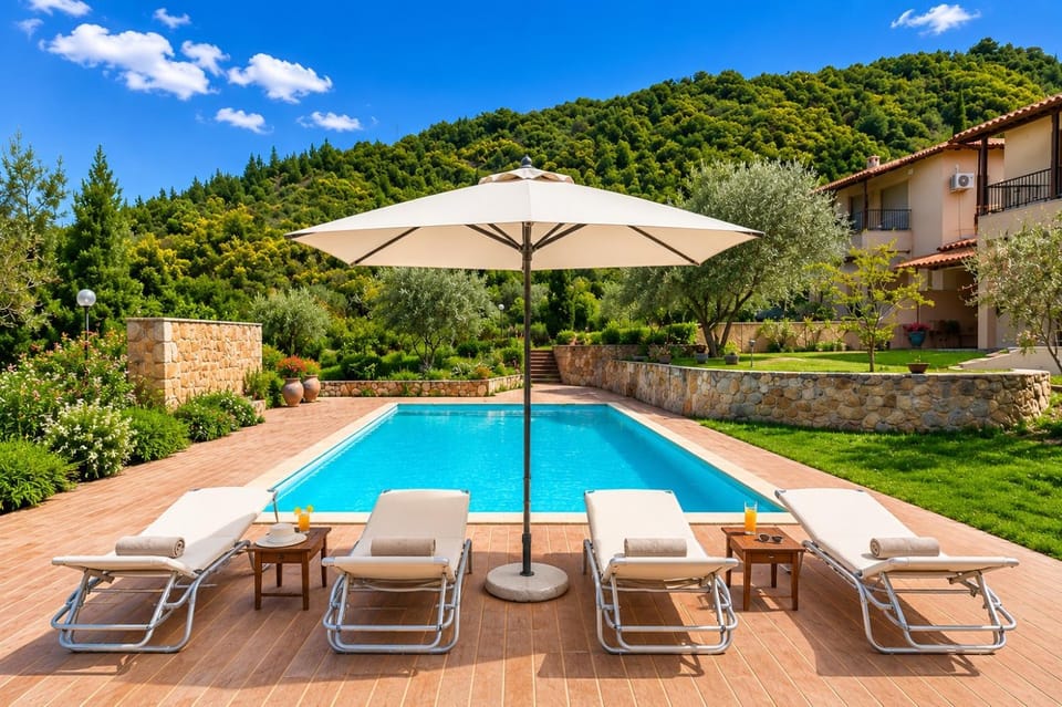 Iconic Olea Villa Pefkohori with Pool & Beach Villa in Halkidiki