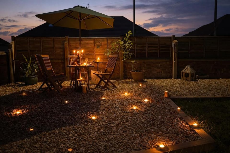Patio, Night, Natural landscape