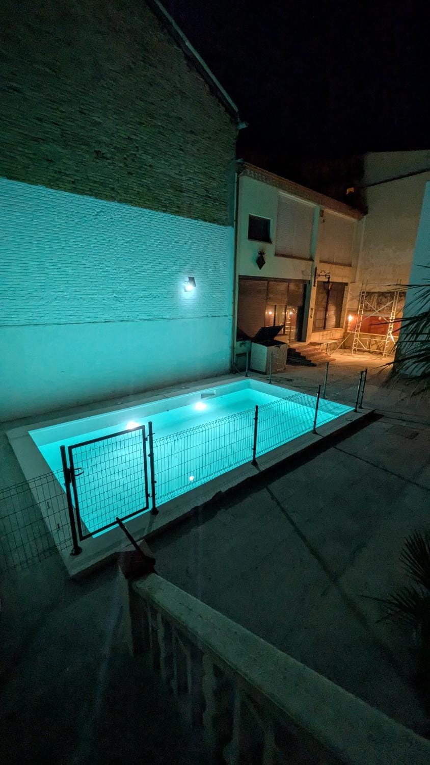 Night, Pool view, Swimming pool