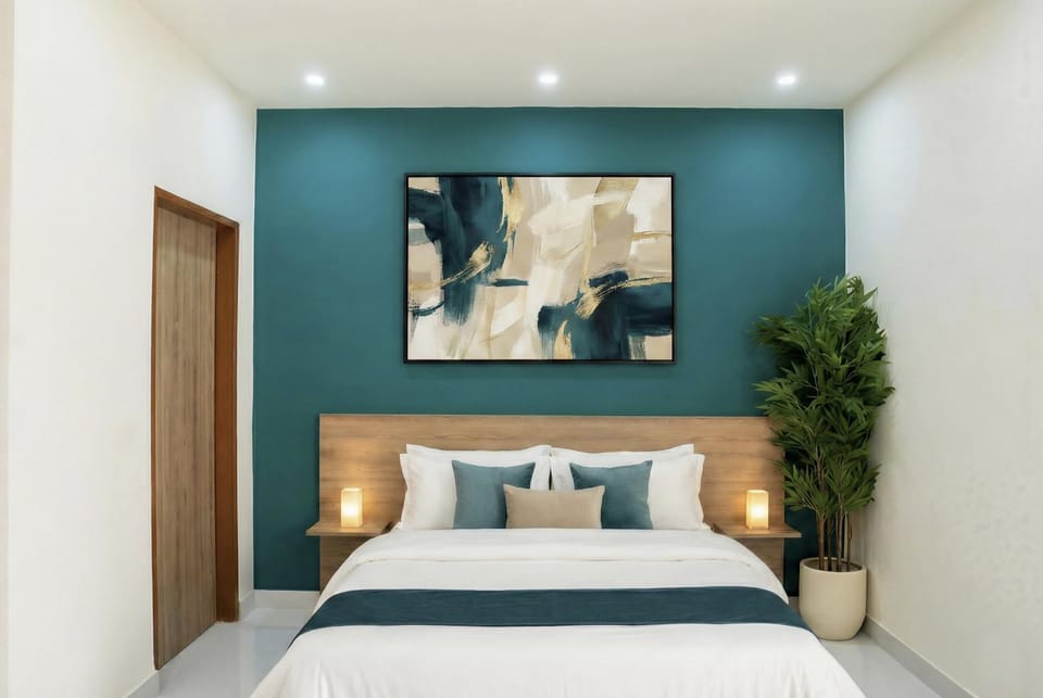 Bed, Photo of the whole room, Decorative detail, Bedroom