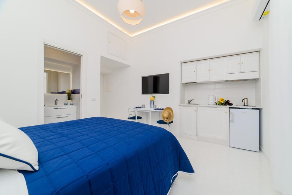 Bed, TV and multimedia, Kitchen or kitchenette, Photo of the whole room, Bedroom