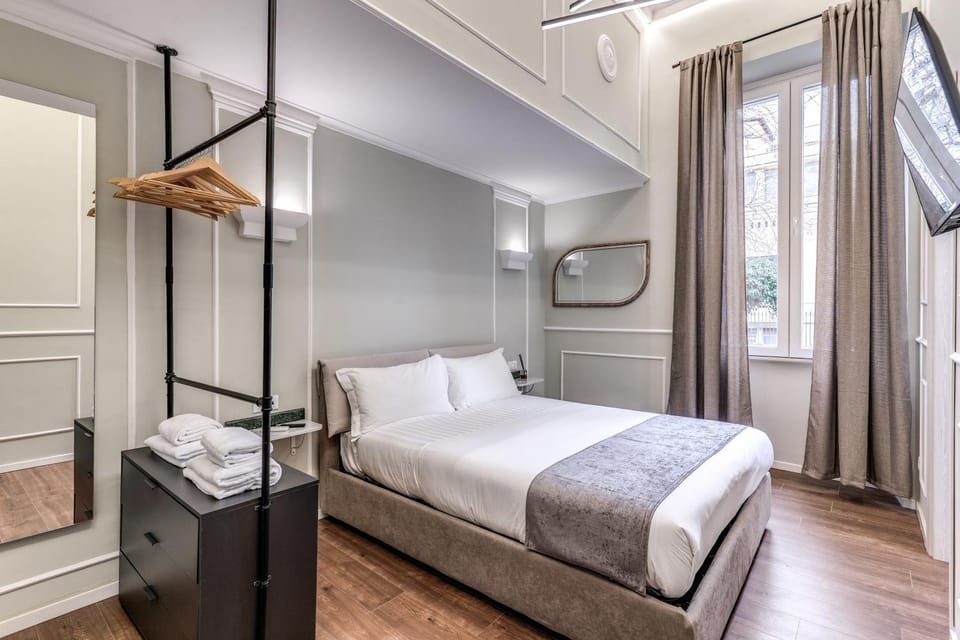 Bed, Photo of the whole room, Bedroom, towels, wardrobe