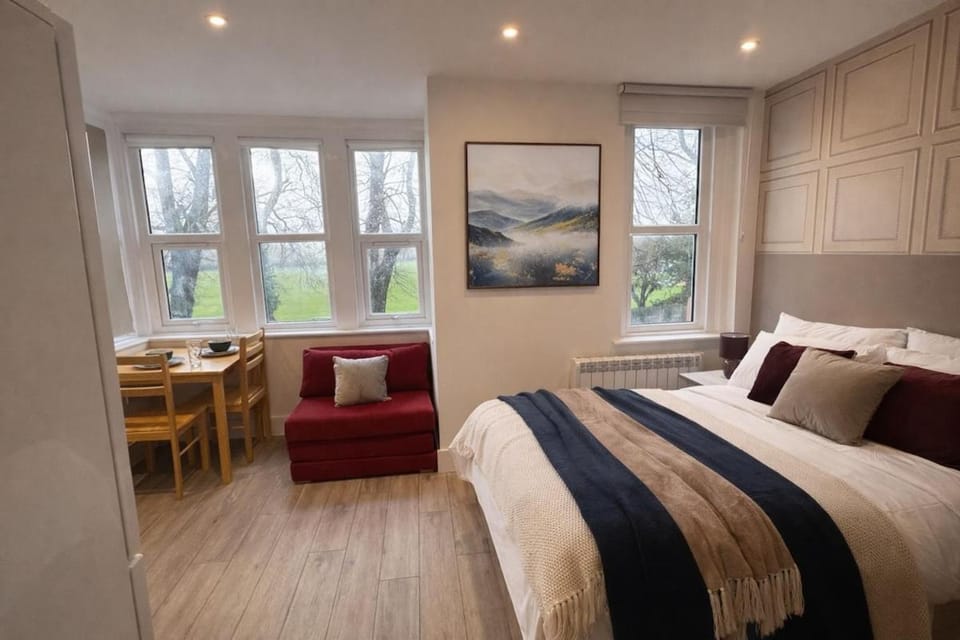 Bed, Living room, Photo of the whole room, Seating area, Bedroom