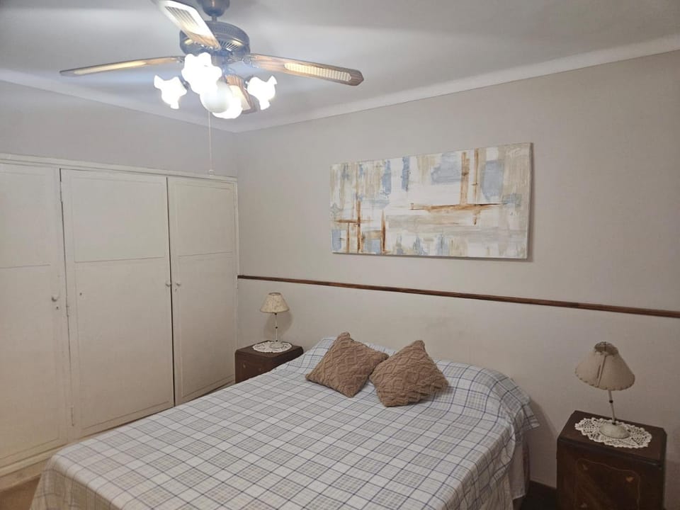 Bed, wardrobe