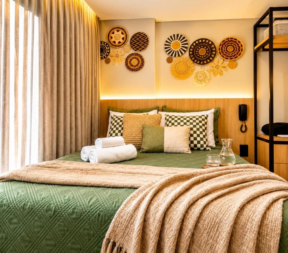 Bed, Bedroom, towels