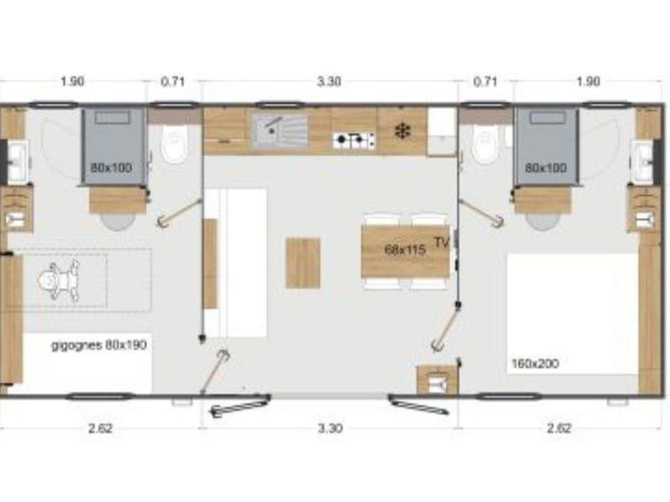Mobil home 4 pers - 2 chambres - Terrasse - API-1-52-648 Campground/ 
RV Resort in Saint-Julien-en-Born