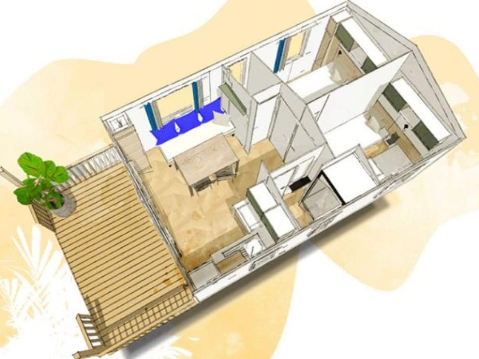 Mobil home confortable avec terrasse à Challes-les-Eaux - API-1-52-1290 Campground/ 
RV Resort in Auvergne-Rhône-Alpes