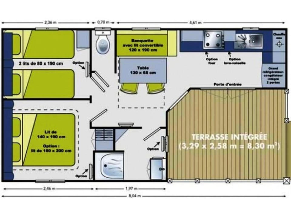 Mobil-home 4 pers avec chambres & salon de jardin - API-1-52-1354 Campground/ 
RV Resort in Auvergne-Rhône-Alpes
