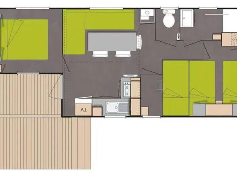 Mobil-home 6 pers avec terrasse - API-1-52-1402 Campground/ 
RV Resort in Auvergne-Rhône-Alpes