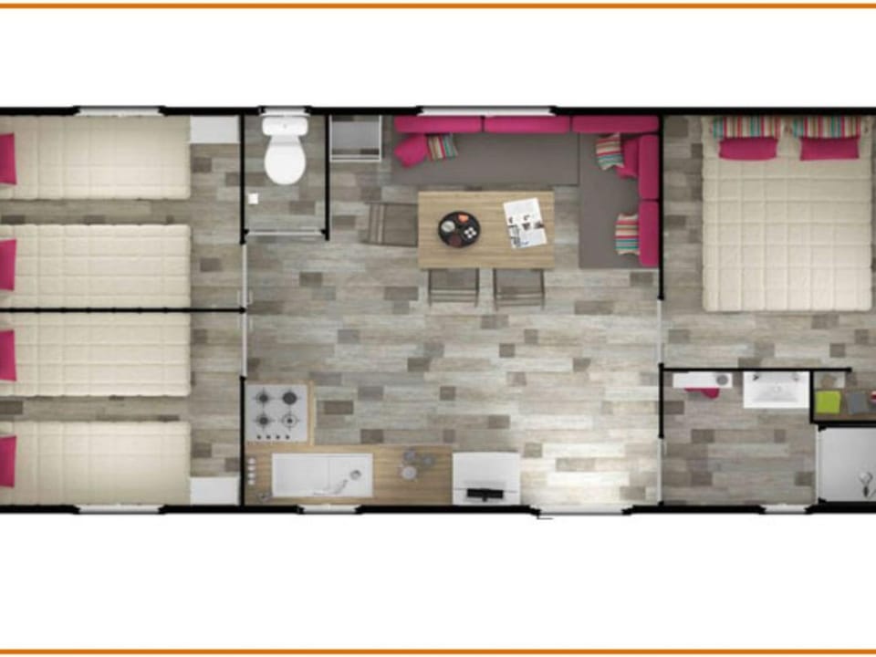Mobil-home 31m² avec terrasse - 3 chambres, 6 couchages - API-1-52-1428 Campground/ 
RV Resort in La Grande-Motte