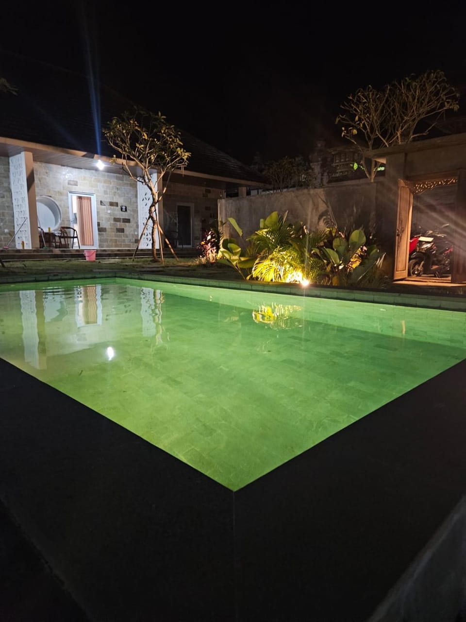 Night, Pool view, Swimming pool