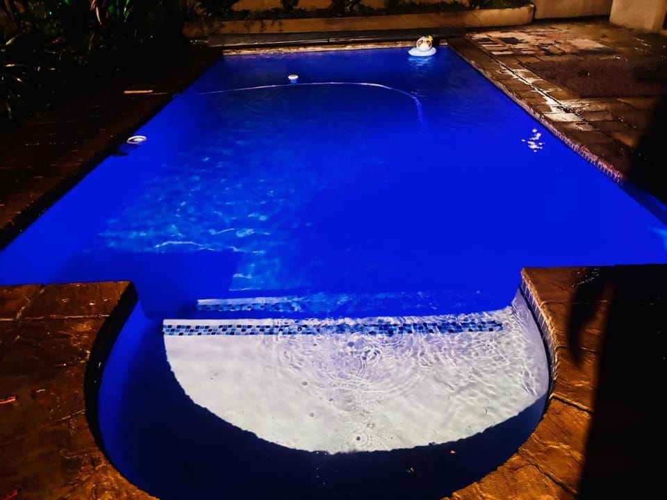 Night, Pool view, Swimming pool